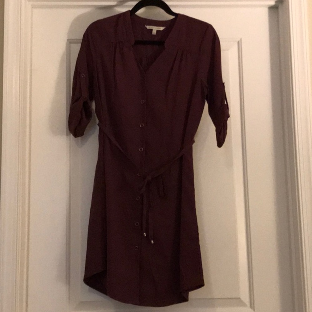 41 Hawthorne Maroon Christen Shirt Dress
